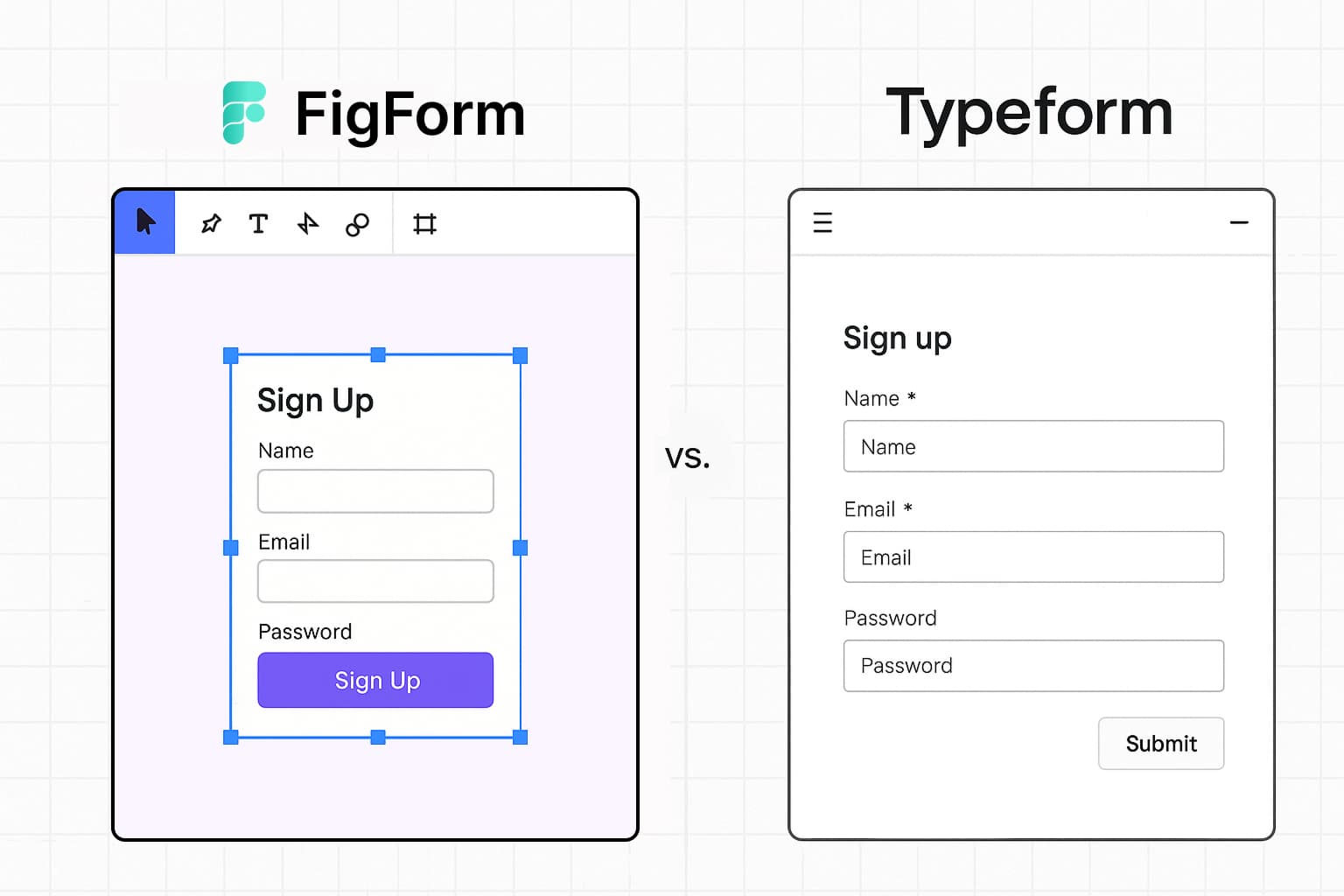 FigForm vs Typeform comparison showing design flexibility and modern interface