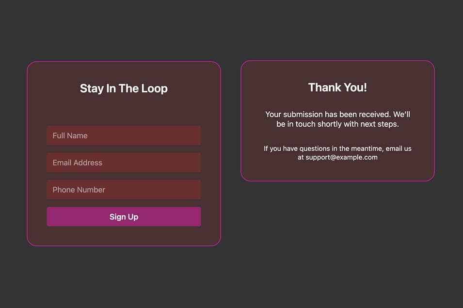 Stay In The Loop Signup Form Template
